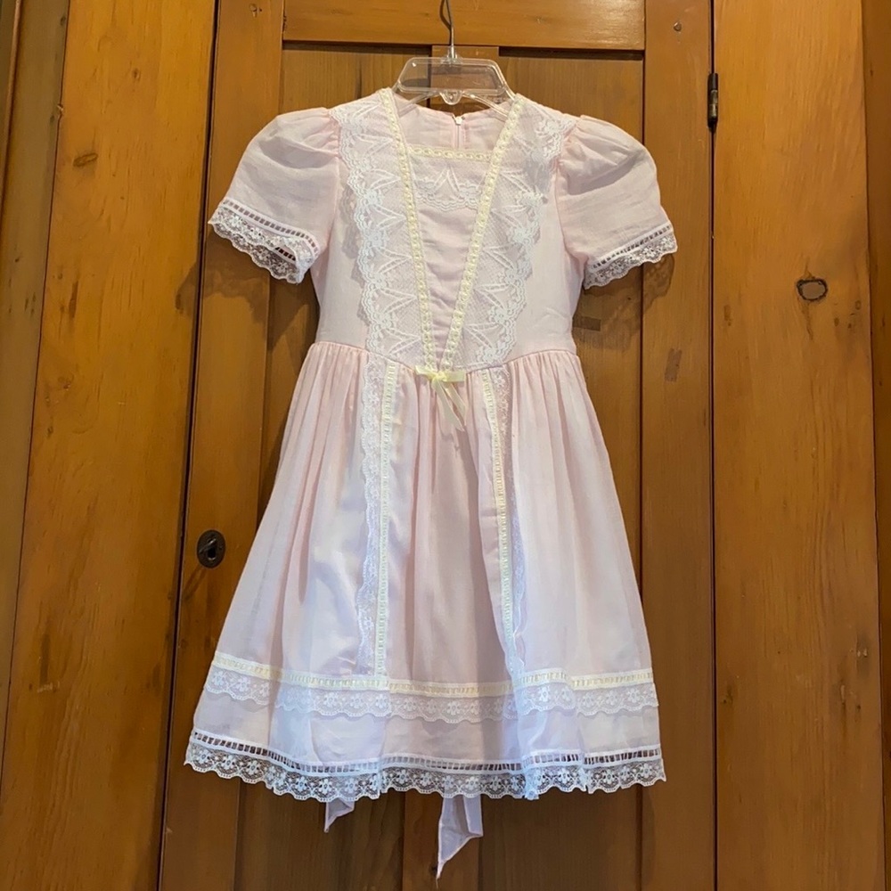 Vintage girls Gunne Sax pink dress size 6